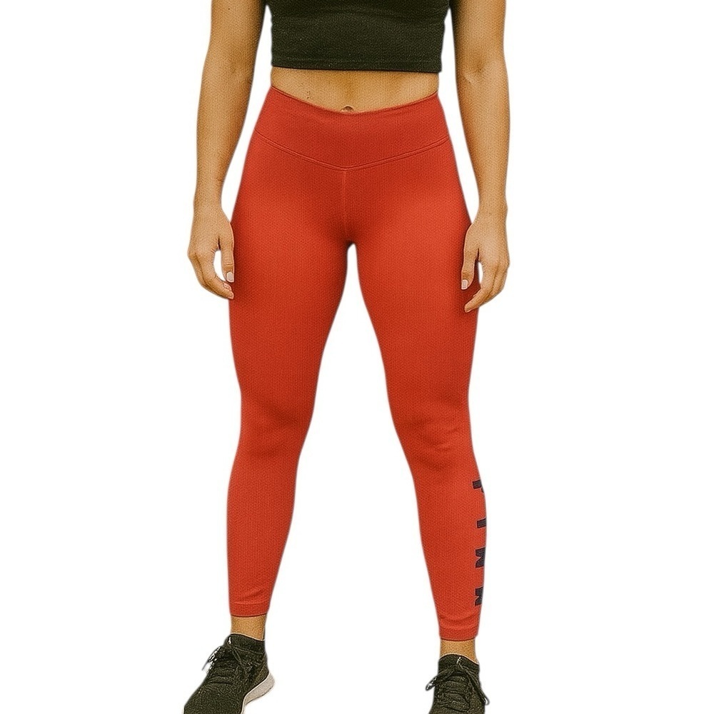 Victorias Secret PINK Cozy Medium Orange Fleece Leggings Workout Activewear